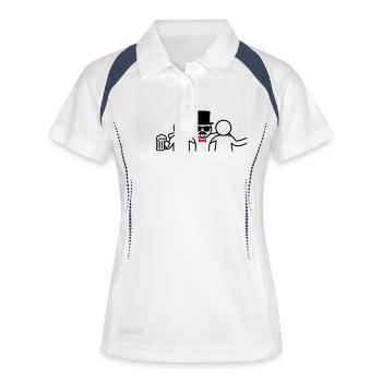 Jga Junggesellenabschied Feier - Frauen Polo atmungsaktiv - Weiß/Navy - Vorne
