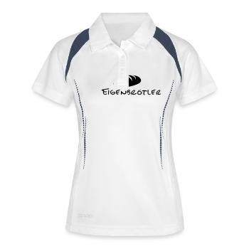 Eigenbrötler - Frauen Polo atmungsaktiv - Weiß/Navy - Vorne