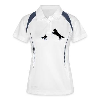 dog dancing Border Collies - Polo respirant Femme - blanc/marine - Devant