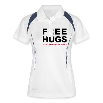 freehugsboys - Women's Polo breathable - white/navy - Front