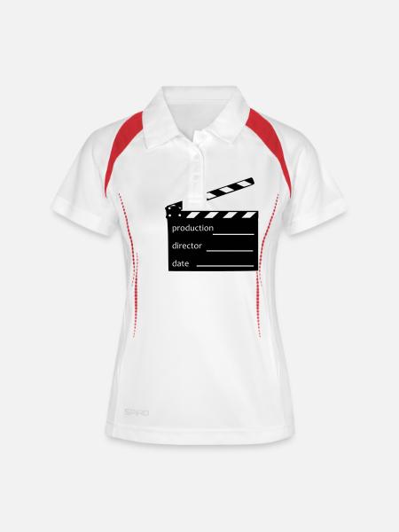 Film clap - Polo respirant Femme - blanc/marine