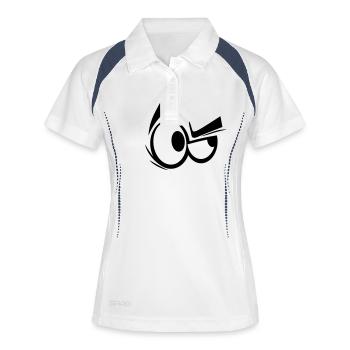 auge 8 - Frauen Polo atmungsaktiv - Weiß/Navy - Vorne