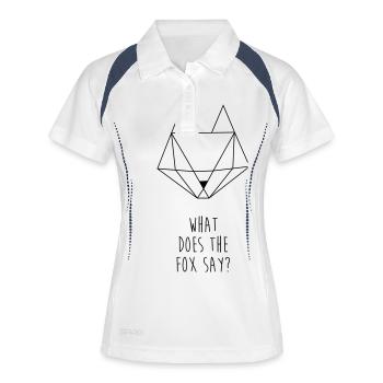 What does the fox say - Frauen Polo atmungsaktiv - Weiß/Navy - Vorne