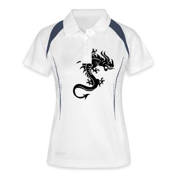 Dragon, Dragon, Tribal - Women's Polo breathable - white/navy - Front