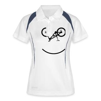 Enduro Bike - Polo respirant Femme - blanc/marine - Devant