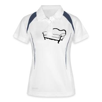 Sofa - Frauen Polo atmungsaktiv - Weiß/Navy - Vorne
