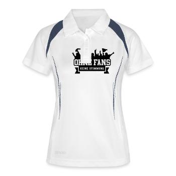 Ohne Fans keine Stimmung - Frauen Polo atmungsaktiv - Weiß/Navy - Vorne