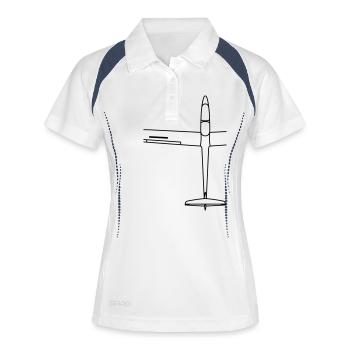duo discus oben Segelflugzeug Segelflieger T-shirt - Frauen Polo atmungsaktiv - Weiß/Navy - Vorne