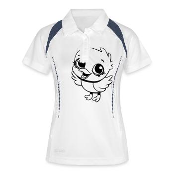 chick funny sunglasses cool - Women's Polo breathable - white/navy - Front