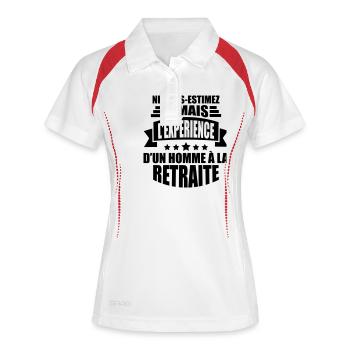 ne sous-estimez jamais expérience homme retraite - Polo respirant Femme - blanc/marine - Devant