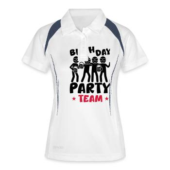 Équipe de fête d’anniversaire - Polo respirant Femme - blanc/marine - Devant