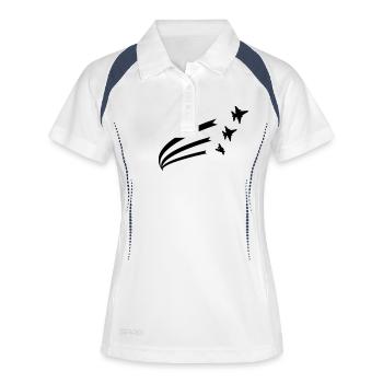 bzuunvvw - Frauen Polo atmungsaktiv - Weiß/Navy - Vorne