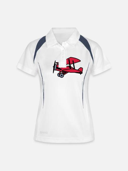 airplane / aircraft - Women's Polo breathable - white/navy