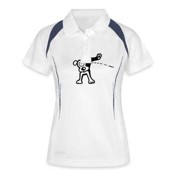 pinkelpaul - Frauen Polo atmungsaktiv - Weiß/Navy - Vorne