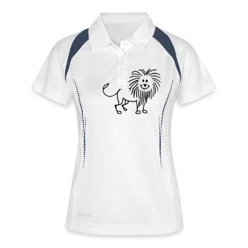 Löwe - Frauen Polo atmungsaktiv - Weiß/Navy - Vorne