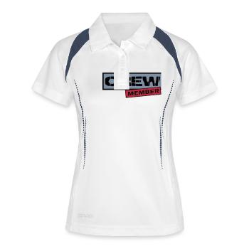 crew member - Frauen Polo atmungsaktiv - Weiß/Navy - Vorne