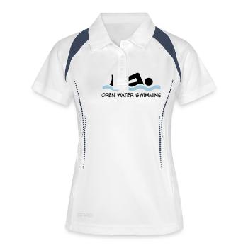 openwater - Women's Polo breathable - white/navy - Front