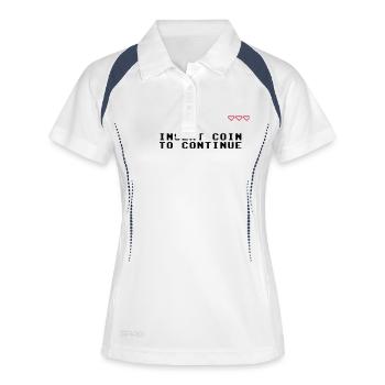 Insert Coin pour continuer - Polo respirant Femme - blanc/marine - Devant