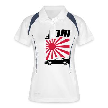 JDM Supra MK4 - Frauen Polo atmungsaktiv - Weiß/Navy - Vorne