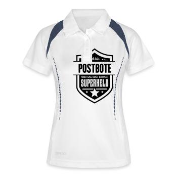 Super Postbote - Frauen Polo atmungsaktiv - Weiß/Navy - Vorne