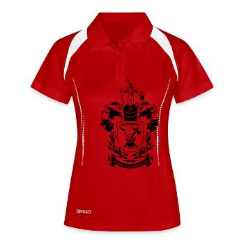 Wappen Feuerwehr 1farbig - Frauen Polo atmungsaktiv - Weiß/Navy - Vorne