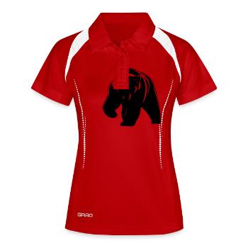 bär - Frauen Polo atmungsaktiv - Weiß/Navy - Vorne