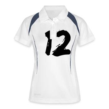 Brushed 12 - Frauen Polo atmungsaktiv - Weiß/Navy - Vorne
