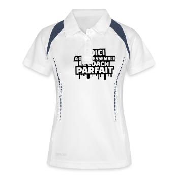 voici à quoi ressemble le coach parfait - Polo respirant Femme - blanc/marine - Devant
