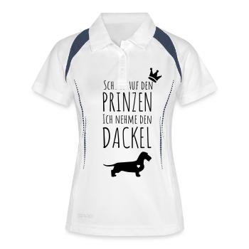 Prinz & Dackel - Frauen Polo atmungsaktiv - Weiß/Navy - Vorne