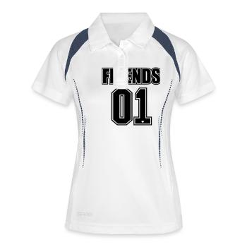 Meilleurs amis pour toujours / amis cadeau 2 - Polo respirant Femme - blanc/marine - Devant