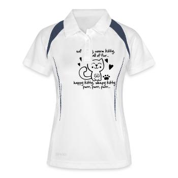 soft kitty, warm kitty, little ball of fur... - Polo respirant Femme - blanc/marine - Devant