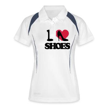 I love shoes - Polo respirant Femme - blanc/marine - Devant