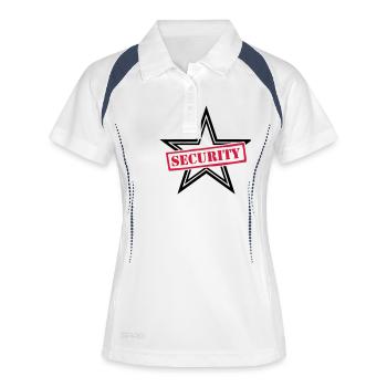 Security Stamp Design - Polo respirant Femme - blanc/marine - Devant