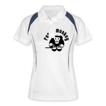 Funky Monkey - Frauen Polo atmungsaktiv - Weiß/Navy - Vorne