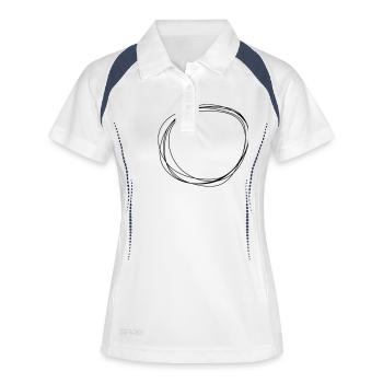 Circle - Frauen Polo atmungsaktiv - Weiß/Navy - Vorne