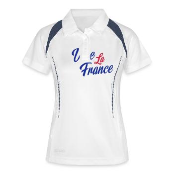 France Français Française French Frankreich - Polo respirant Femme - blanc/marine - Devant
