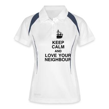 voisin / voisinage / voisine / convivial - Polo respirant Femme - blanc/marine - Devant