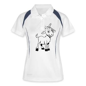 La chèvre sourit - Polo respirant Femme - blanc/marine - Devant