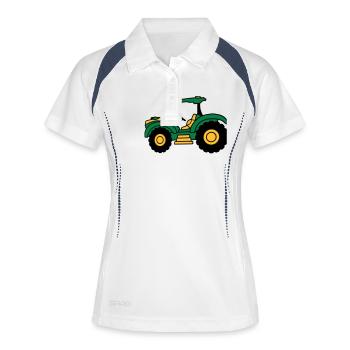Conduite de tracteur agricole - Polo respirant Femme - blanc/marine - Devant