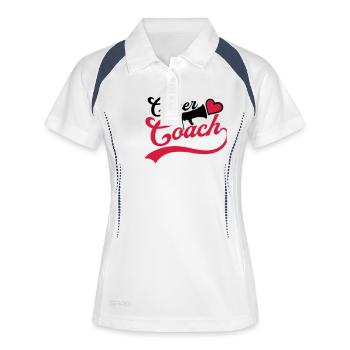 Mégaphone Heart Cheer Coach - Polo respirant Femme - blanc/marine - Devant