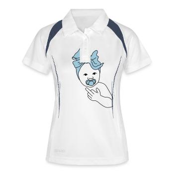 baby middlefinger blue - Frauen Polo atmungsaktiv - Weiß/Navy - Vorne