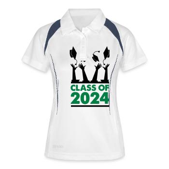class of 2024 - Women's Polo breathable - white/navy - Front