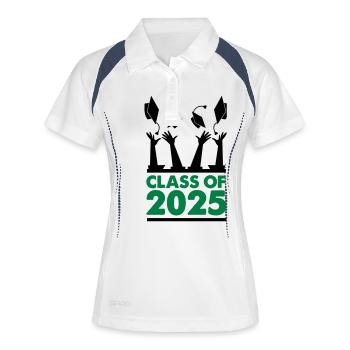 class of 2025 - Women's Polo breathable - white/navy - Front