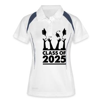 class of 2025 - Women's Polo breathable - white/navy - Front