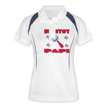 BIENTOT PAPI - Polo respirant Femme - blanc/marine - Devant