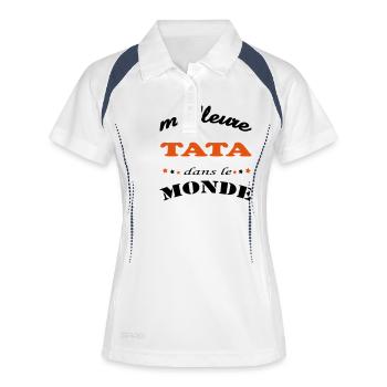 Bestes TATA der Welt - Frauen Polo atmungsaktiv - Weiß/Navy - Vorne