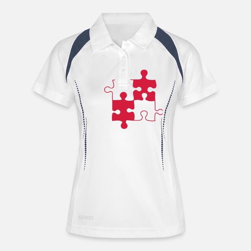 Puzzle - Women's Polo breathable - white/navy