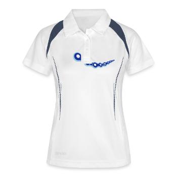 Motorrad - fahrradkette - Frauen Polo atmungsaktiv - Weiß/Navy - Vorne