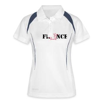 Anarchie Frankreich - Frauen Polo atmungsaktiv - Weiß/Navy - Vorne