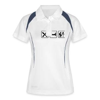 Computer-Spiel - Frauen Polo atmungsaktiv - Weiß/Navy - Vorne
